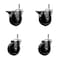 Service Caster 4'' Phenolic Wheel Swivel 7/16'' Grip Ring Stem Caster Set 2 Brakes, 4PK SCC-GR20S414-PHR-PLB-716138-2-S-2 - alternate 1